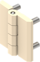 180° Hinge, Zinc die ivory white powder-coated