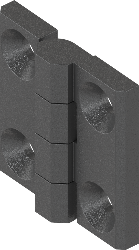 180° Hinge without hinge pin, Zinc die black powder-coated