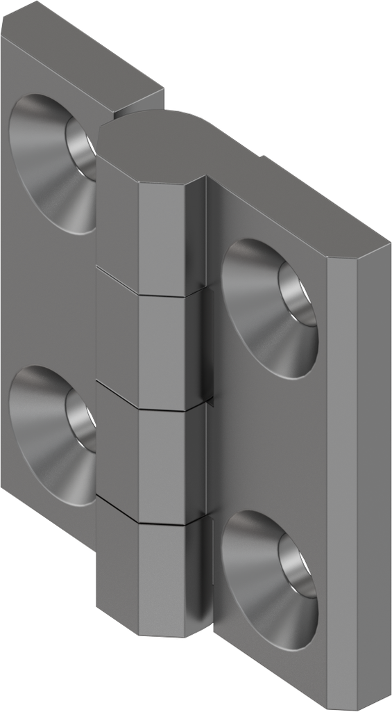 180° Hinge without hinge pin, Aluminium anthracite anodized