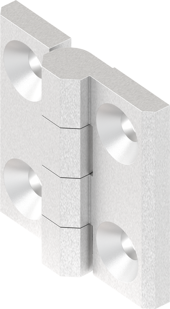 180° Hinge without hinge pin, Stainless steel AISI 316 polished