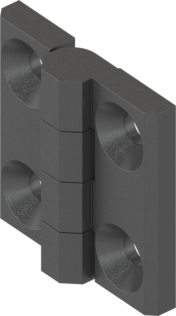 180° Hinge without hinge pin, Polyamide GF black