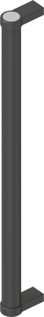 Tube handle, Aluminium black plastic-coated