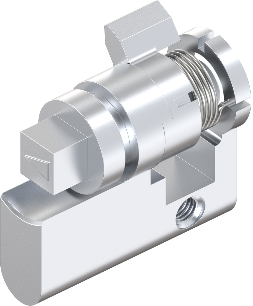 Profile half cylinder with insert square 8, Zinc die chrome-plated