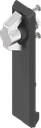 Escutcheon with wing knob, non-keyed, Stainless steel and polyamide black