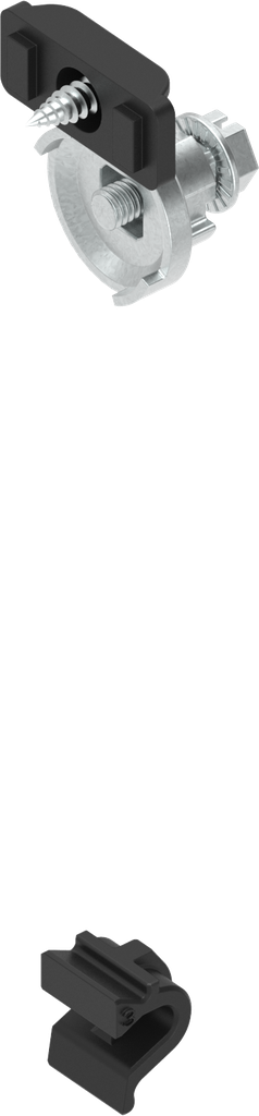 Befestigungsmaterial Haken, Brücke, Adapter und Schrauben für Schwenkgriff mit Zunge, Polyamid und GD-Zn