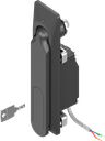 Swinghandle 1154 with electromagnetic release and emergency opening, keyed EH 6993, Zinc die black powder-coated