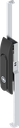 Swinghandle with rods with insert Daimler Benz, Zinc die black powder-coated