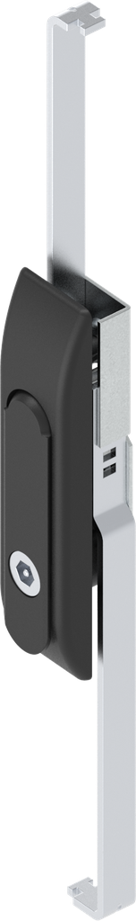 Swinghandle with rods with insert hexagon female SW 8 with pin, Zinc die black powder-coated