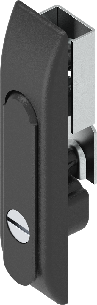 Swinghandle for rods with insert slot 2 x 4, Polyamide and zinc die black powder-coated