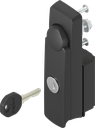 Swinghandle, small version, with round cylinder, keyed different, Polyamide GF black