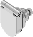 Compression latch with optical opening indicator and cover, right version, Stainless steel AISI 316