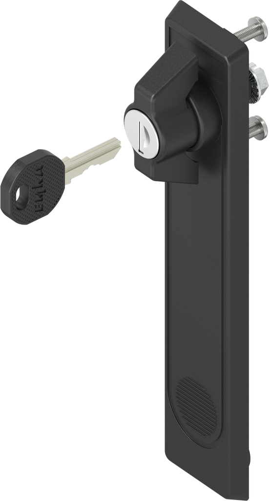 Escutcheon 2153 with wing knob, keyed EK 333, Polyamide black and zinc die black powder-coated