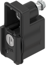 Locking set, left version, with round cylinder, keyed different, Zinc die black powder-coated for outdoor use