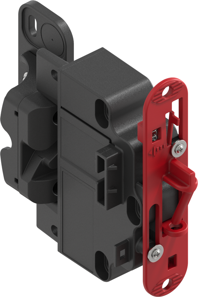 ePush Lock electromechanical push lock with emergency opening for central locking and turn for emergency opening, Polyamide GF black