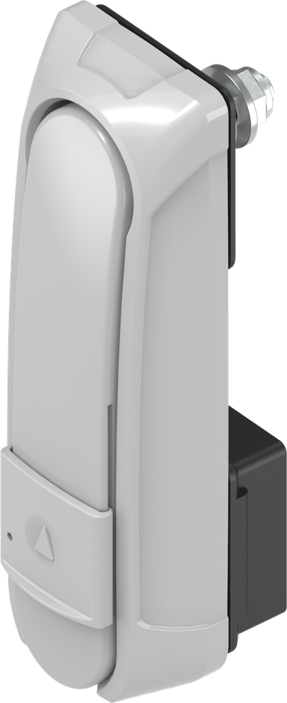 Swinghandle "short" with RC2, with electromechanical release and for profile half cylinder 40 mm or 45 mm (A = 30 mm or 45 mm), Zinc die grey powder-coated