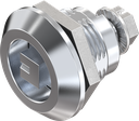 Vibration-resistant quarter turn square 8 with marking, Zinc die chrome-plated