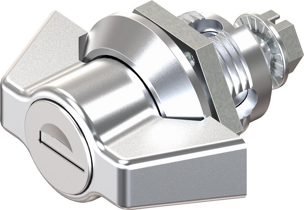 Wing knob quarter turn, keyed EK 333, Zinc die chrome-plated