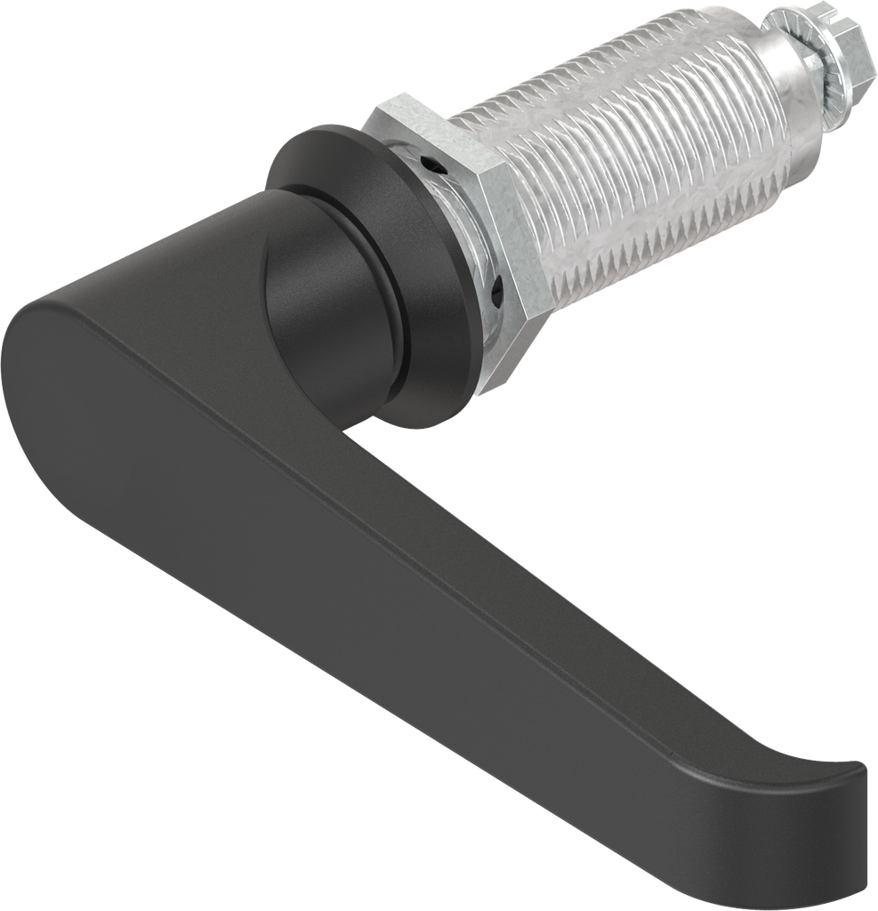 L-handle quarter turn, non-keyed, Zinc die black powder-coated