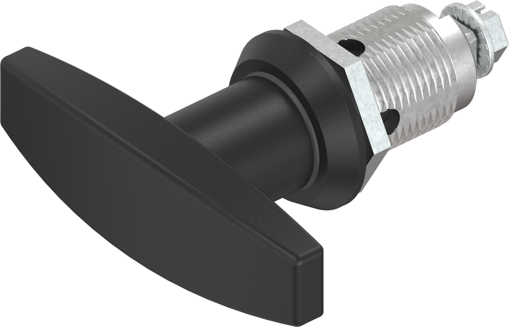 T-handle quarter turn, non-keyed, Zinc die black powder-coated