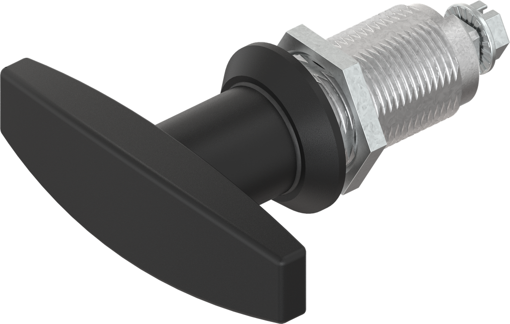 T-handle quarter turn, non-keyed, Zinc die black powder-coated