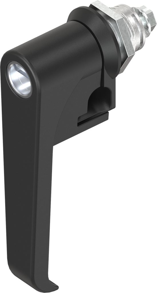 L-handle quarter turn with insert slot 2 x 4 coinproof and for padlock, Zinc die black powder-coated