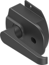 Prominent door lock with L-handle, non-keyed, Zinc die black powder-coated