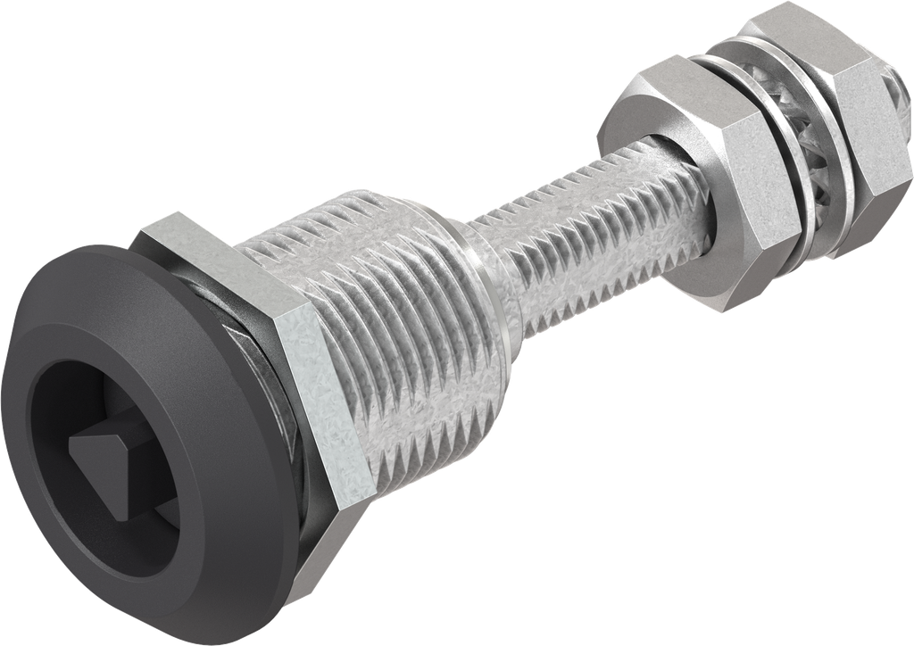 Compression latch with adjustable cam height, triangular 7, Zinc die black powder-coated