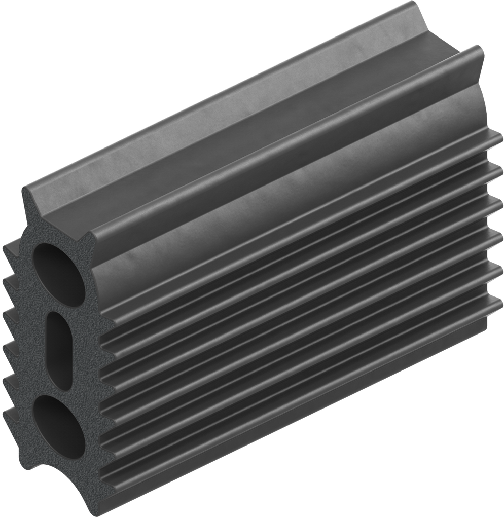 4-Lip profile H = 20.5 mm, Foam rubber EPDM 25 ± 5 Shore A black