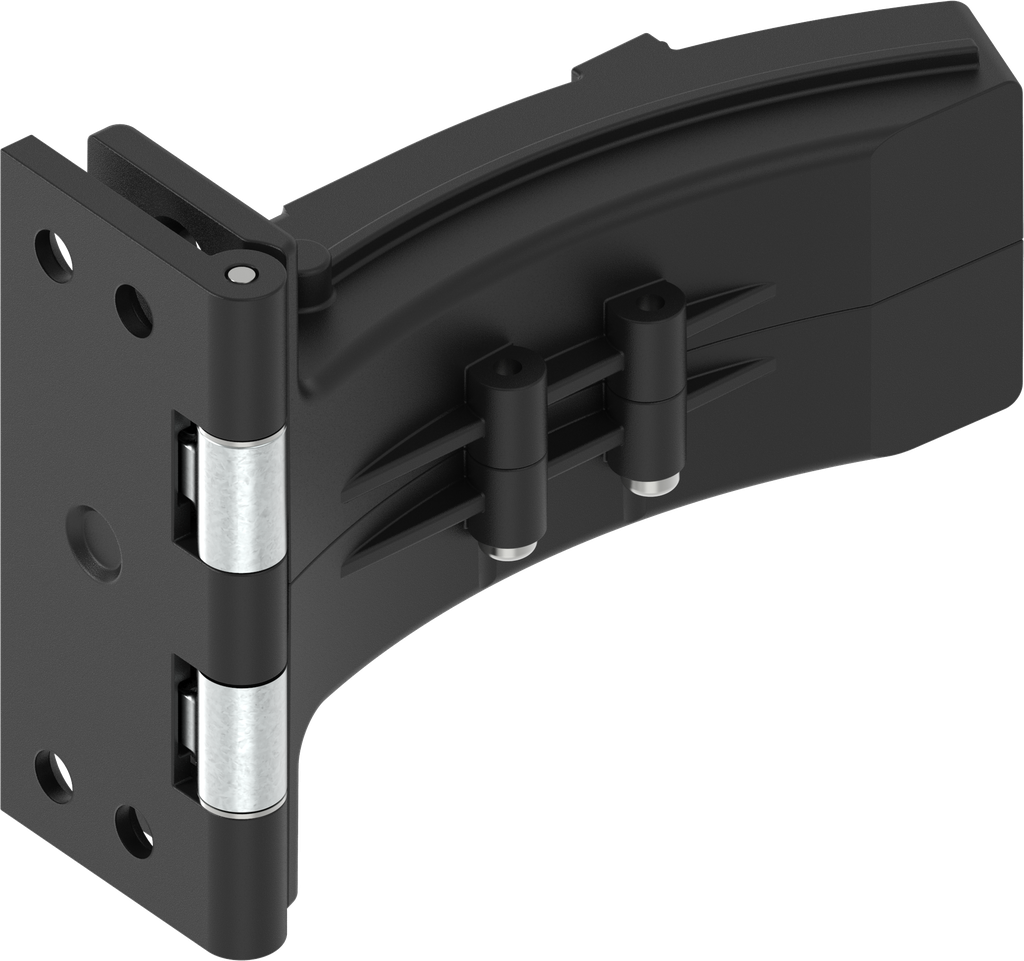 180° Gear hinge, Polyamide 66 GF 50 black