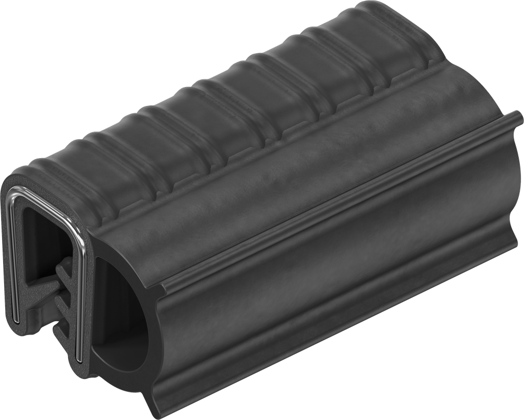 Sealing profile made of fire protection material, self-clamping, Foam rubber EPDM; clamping profile EPDM 60 ± 5 Shore A black