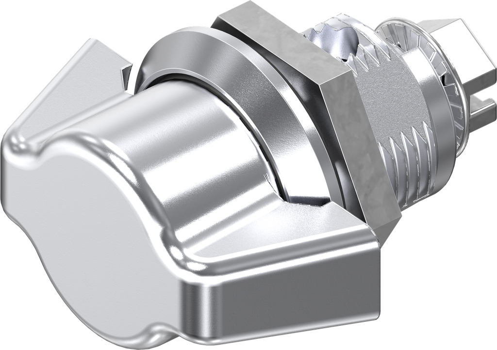 Wing knob quarter turn, non-keyed, Zinc die chrome-plated