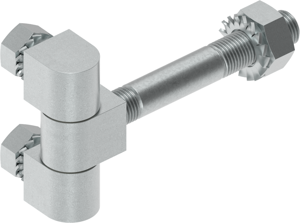 180° Hinge for pressure-tight doors, Steel C 35 quenched and tempered zinc-plated