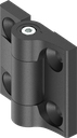 180° Torque hinge with adjustment function up to 2 Nm, Zinc die black powder-coated