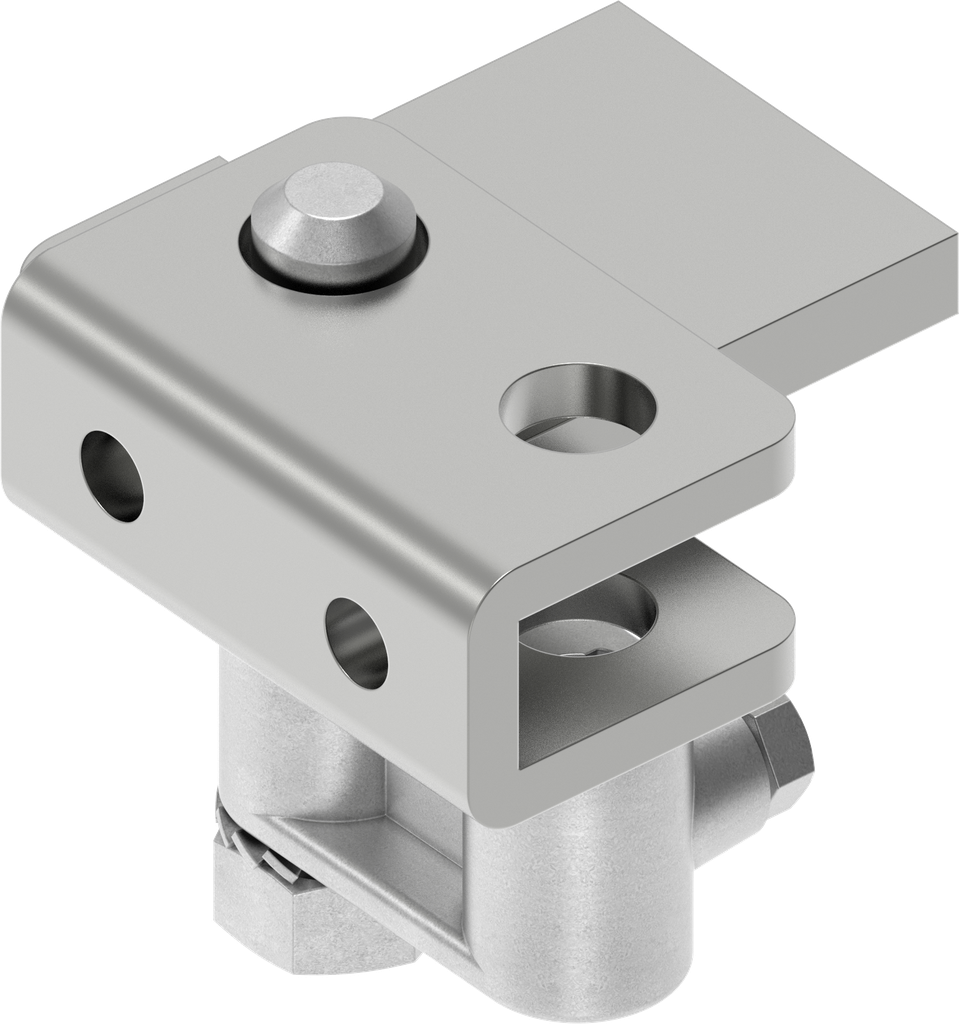 Pressure fitting with weld on bracket, Steel