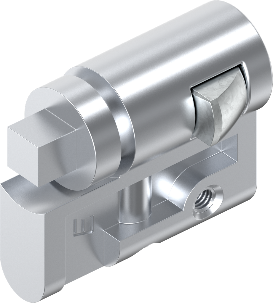 Profile half cylinder with insert square 7, Zinc die chrome-plated