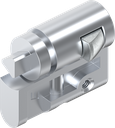 Profile half cylinder with insert triangular 8, Zinc die chrome-plated