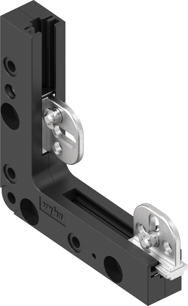 Corner guide inside the sealing, Polyamide black and zinc die