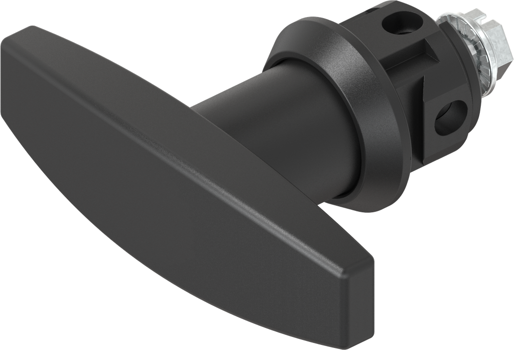 T-handle quarter turn, clip fix, non-keyed, Polyamide GF black