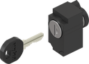 Locking set with round cylinder, keyed EK 333, Polyamide GF black