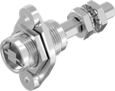 Compression latch for flush mounting version railway with outer rack, left version, Stainless steel AISI 316