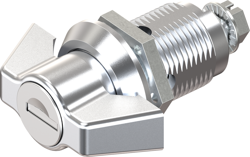 Wing knob quarter turn, keyed different, Zinc die chrome-plated