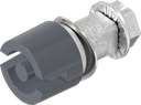 Insert double bit 5, Zinc die graphite grey powder-coated smooth gloss