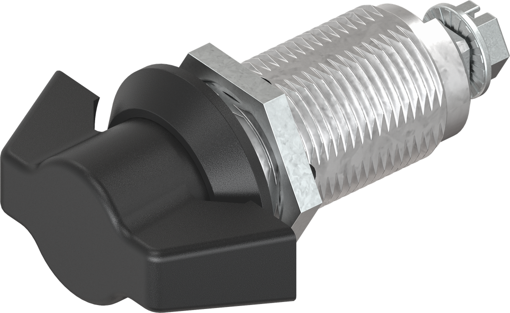 Wing knob quarter turn, non-keyed, Zinc die black powder-coated