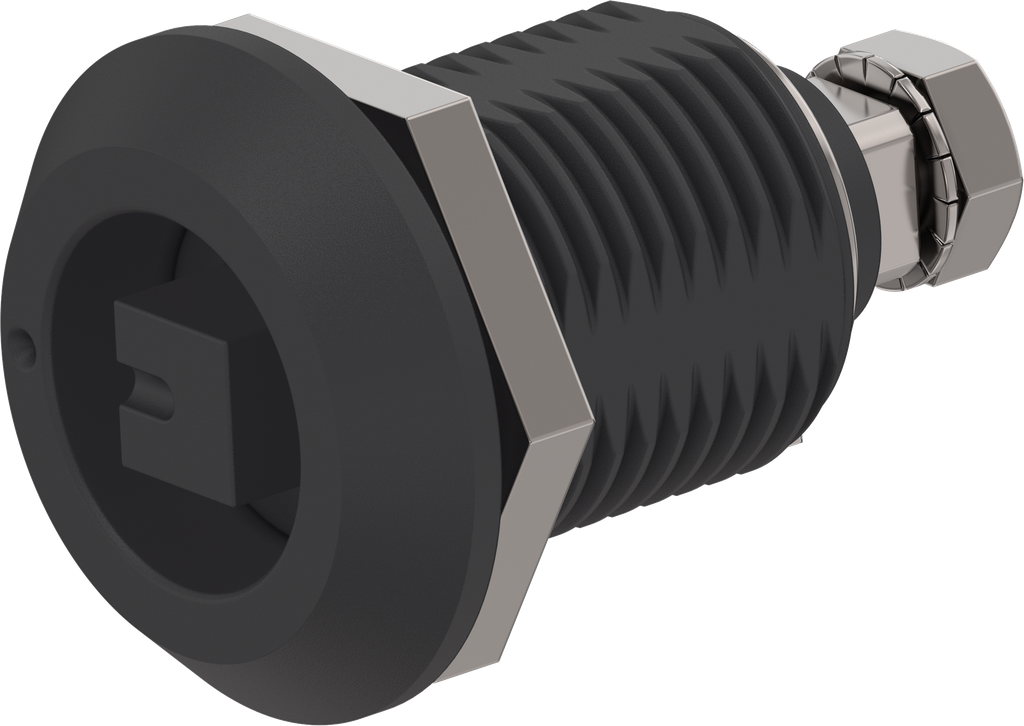 Compression latch, square 8, Stainless steel AISI 316 black powder-coated