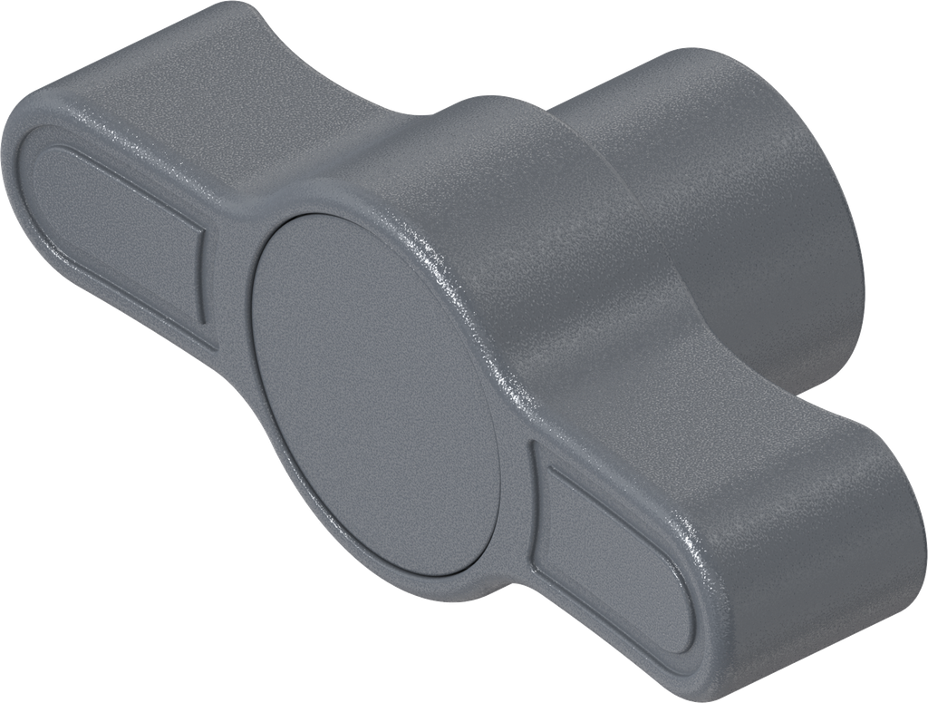 Wing knob for insert triangular 10, Polyamide GF graphite grey