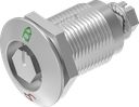 Compression latch hexagon male SW 11 with red-green marking, Stainless steel AISI 316 polished