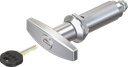 T-handle quarter turn, keyed EK 333, Zinc die chrome-plated