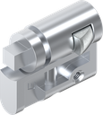 Profile half cylinder with insert square 7, Zinc die chrome-plated